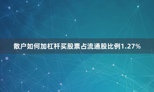 散户如何加杠杆买股票占流通股比例1.27%